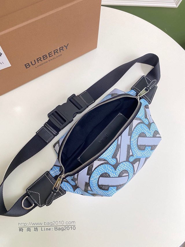 Burberry專櫃新款腰包 巴寶莉專屬標識印花腰包挎包胸包  db1220